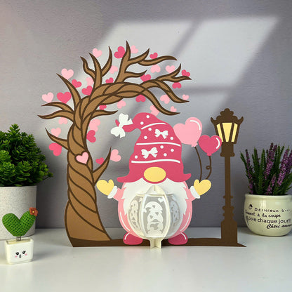 Gnome Valentine 3 - 3D Valentine Paper Lantern File  - Cricut File  - VEKTOR KRAFT