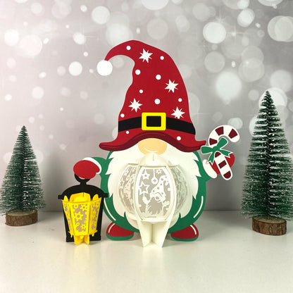 Gnome Xmas 2 - 3D Christmas Paper Cut Lantern File - Cricut File  - VEKTOR KRAFT