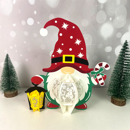 Gnome Xmas 2 - 3D Christmas Paper Cut Lantern File - Cricut File  - VEKTOR KRAFT