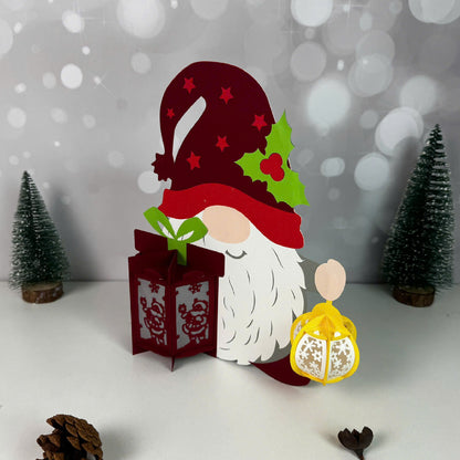 Gnome Xmas 3 - 3D Christmas Paper Cut Lantern File - Cricut File  - VEKTOR KRAFT