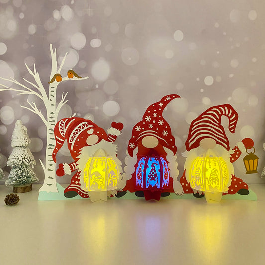 Xmas Gnome - 3D Christmas Paper Cut Lantern File - Cricut File  - VEKTOR KRAFT
