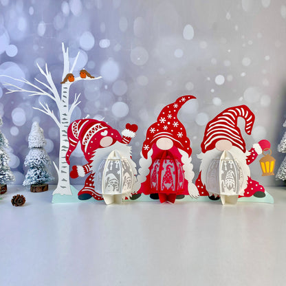 Xmas Gnome - 3D Christmas Paper Cut Lantern File - Cricut File  - VEKTOR KRAFT