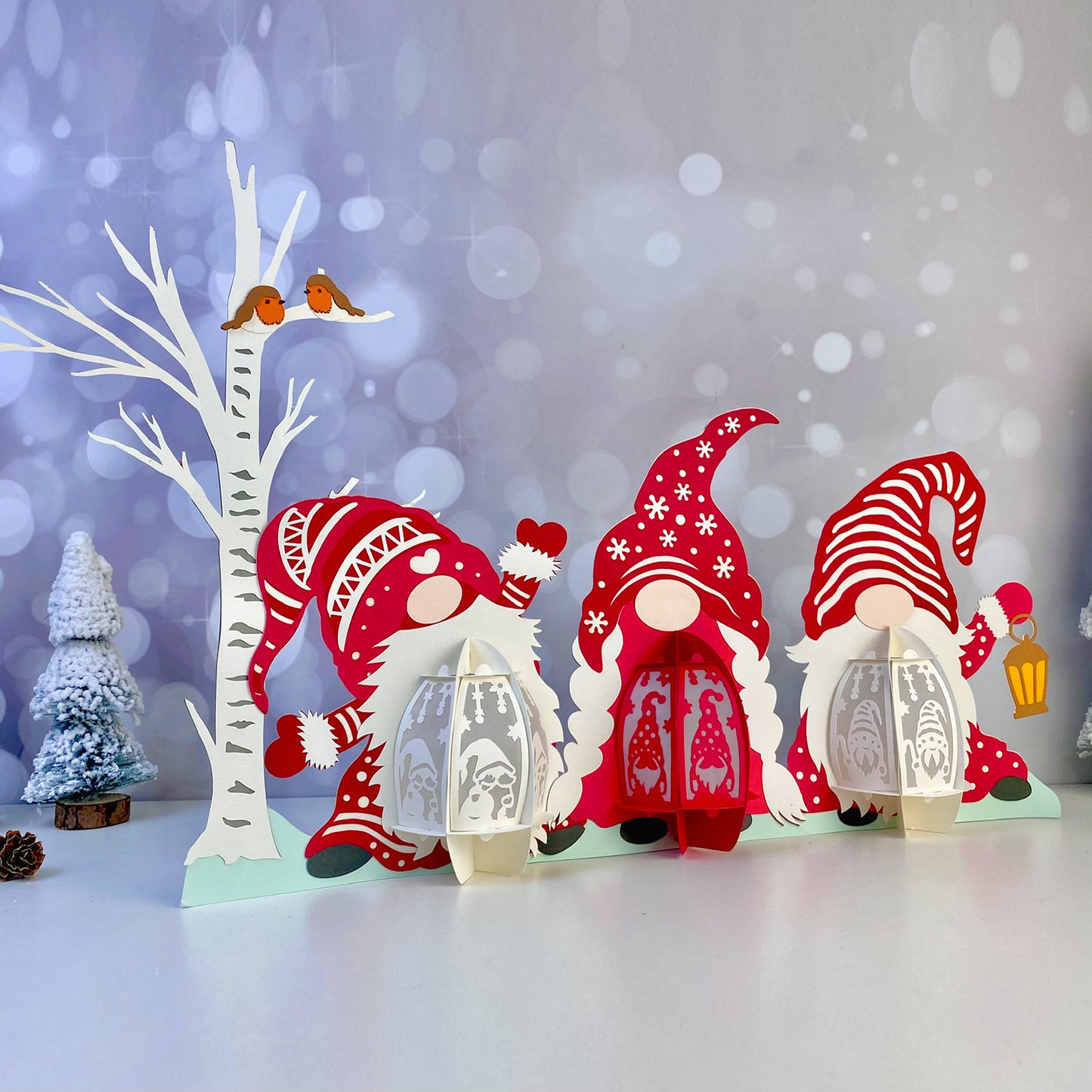 Xmas Gnome - 3D Christmas Paper Cut Lantern File - Cricut File  - VEKTOR KRAFT