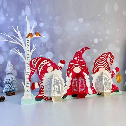 Xmas Gnome - 3D Christmas Paper Cut Lantern File - Cricut File  - VEKTOR KRAFT