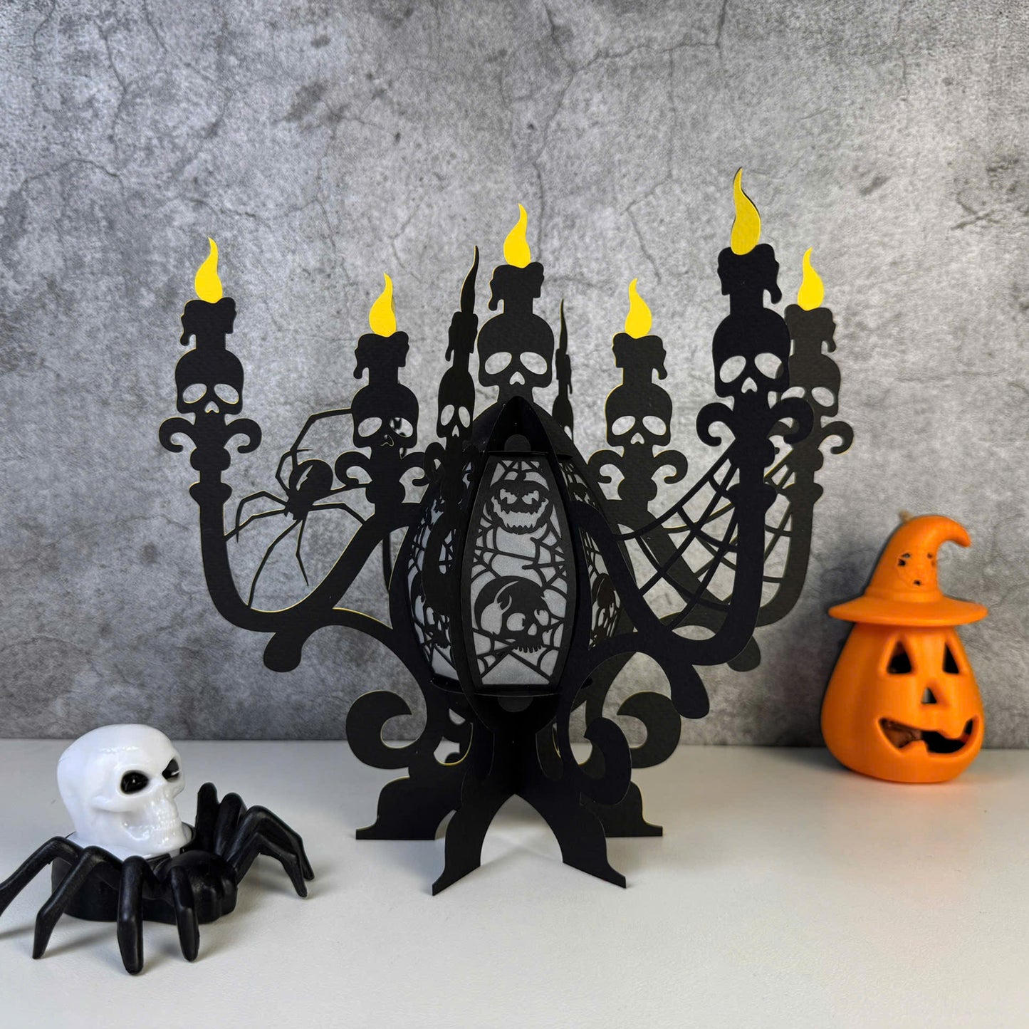 Candelabra - 3D Halloween Paper Lantern File - Cricut File  - VEKTOR KRAFT