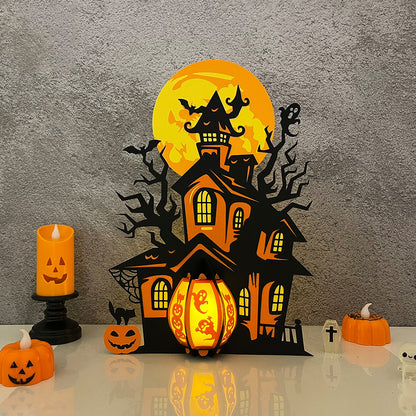 Haunted House - 3D Halloween Paper Lantern File - Cricut File  - VEKTOR KRAFT