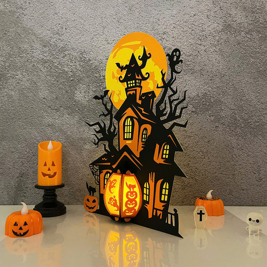 Haunted House - 3D Halloween Paper Lantern File - Cricut File  - VEKTOR KRAFT