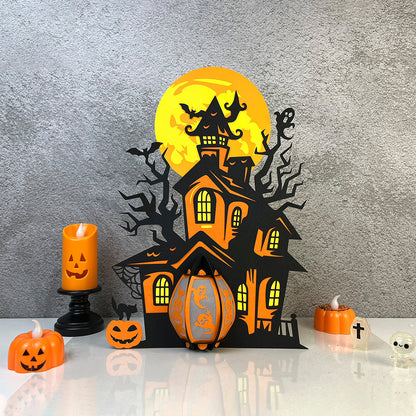 Haunted House - 3D Halloween Paper Lantern File - Cricut File  - VEKTOR KRAFT