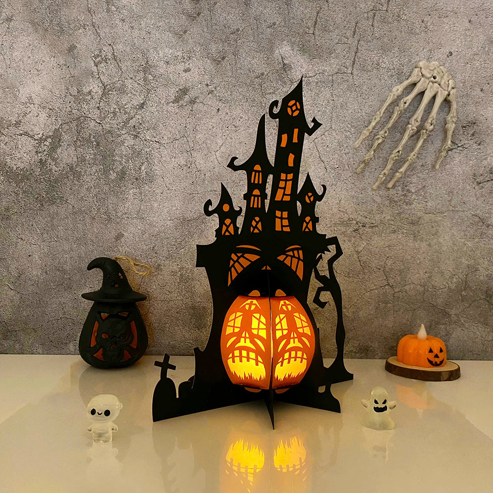 Haunted House 2 - 3D Halloween Paper Lantern File - Cricut File  - VEKTOR KRAFT