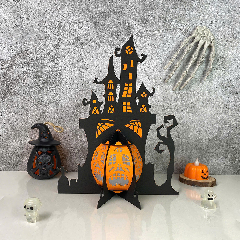 Haunted House 2 - 3D Halloween Paper Lantern File - Cricut File  - VEKTOR KRAFT