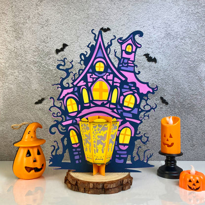 Haunted House 3 - 3D Halloween Paper Lantern File - Cricut File  - VEKTOR KRAFT