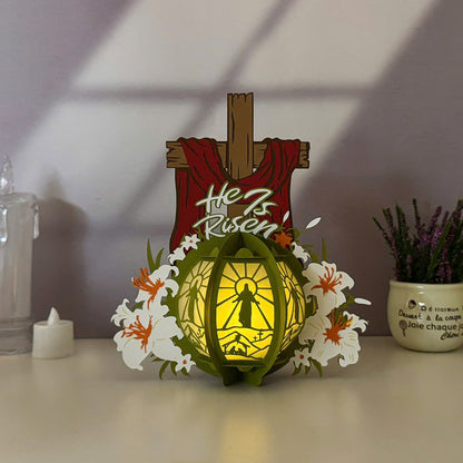 He Is Risen - 3D Easter Paper Lantern File  - Cricut File  - VEKTOR KRAFT