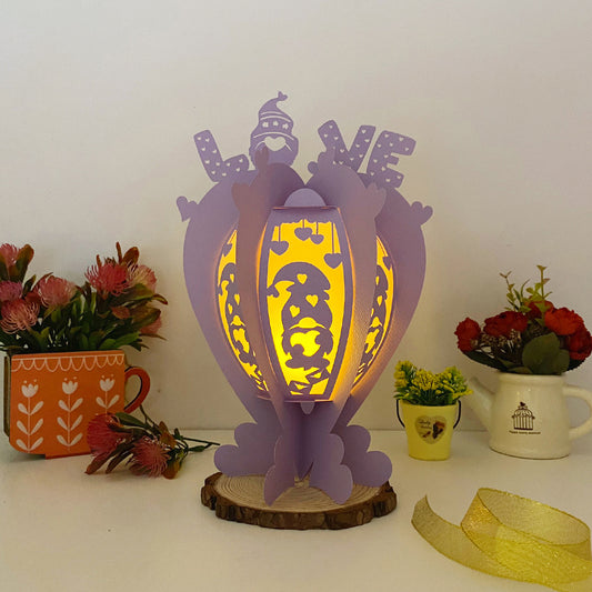 Gnome Love - 3D Heart 2 Valentine Paper Lantern File  - Cricut File  - VEKTOR KRAFT