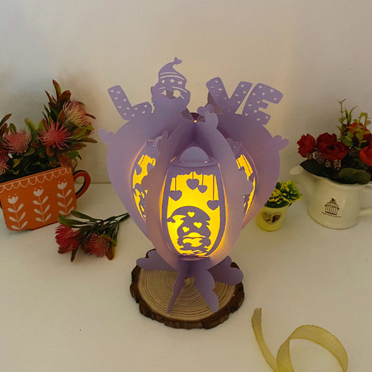 Gnome Love - 3D Heart 2 Valentine Paper Lantern File  - Cricut File  - VEKTOR KRAFT