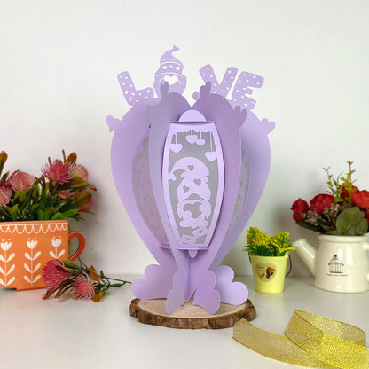 Gnome Love - 3D Heart 2 Valentine Paper Lantern File  - Cricut File  - VEKTOR KRAFT