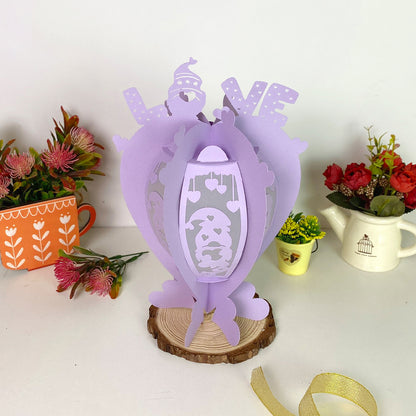 Gnome Love - 3D Heart 2 Valentine Paper Lantern File  - Cricut File  - VEKTOR KRAFT