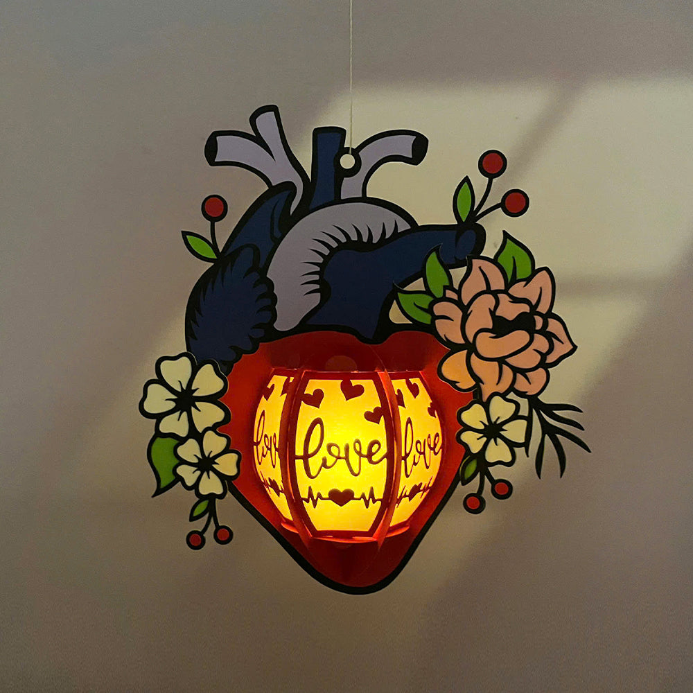 Heart 2 - 3D Valentine Paper Lantern File  - Cricut File  - VEKTOR KRAFT