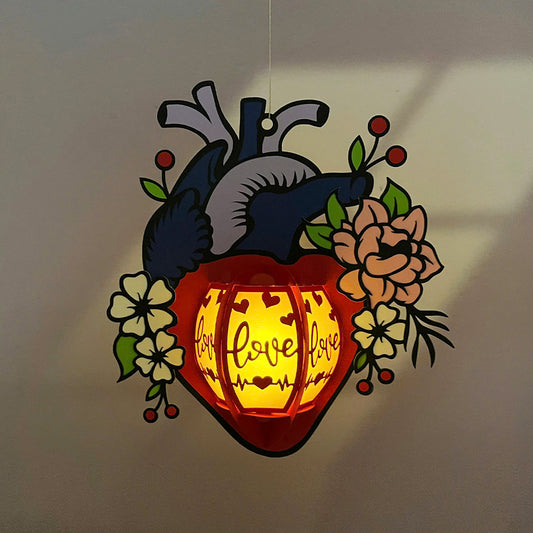 Heart 2 - 3D Valentine Paper Lantern File  - Cricut File  - VEKTOR KRAFT