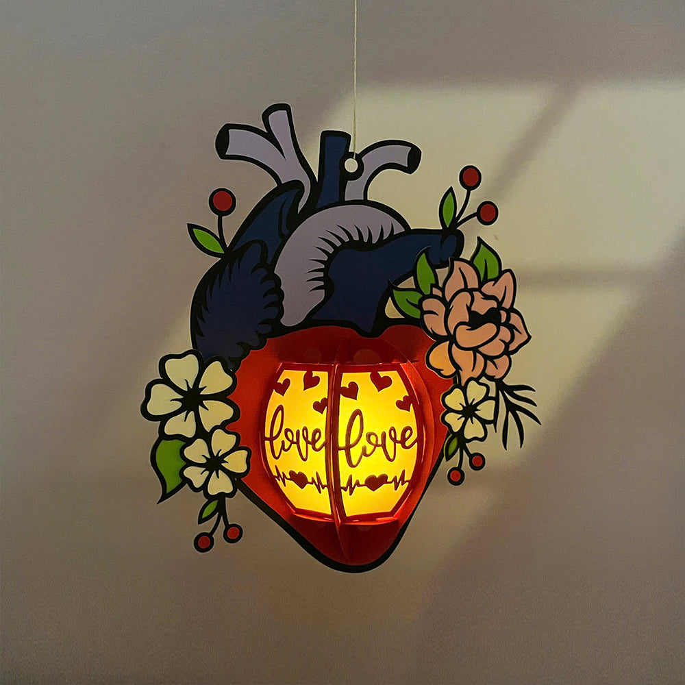 Heart 2 - 3D Valentine Paper Lantern File  - Cricut File  - VEKTOR KRAFT