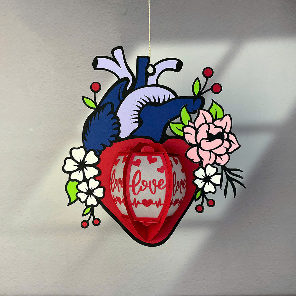Heart 2 - 3D Valentine Paper Lantern File  - Cricut File  - VEKTOR KRAFT