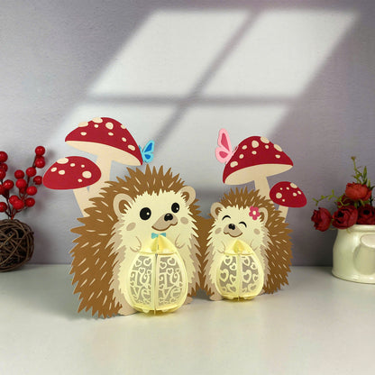 Hedgehog Couple - 3D Valentine Paper Lantern File  - Cricut File  - VEKTOR KRAFT