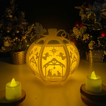 Pumpkin Christmas Nativity - 3D Pumpkin Lantern File  - Cricut File  - VEKTOR KRAFT