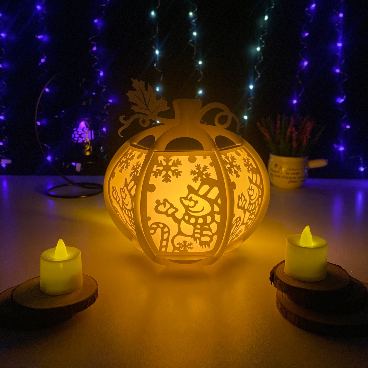 Pumpkin Christmas Snowman - 3D Pumpkin Lantern File  - Cricut File  - VEKTOR KRAFT