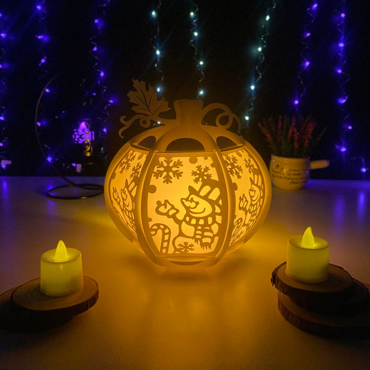 Pumpkin Christmas Snowman - 3D Pumpkin Lantern File  - Cricut File  - VEKTOR KRAFT