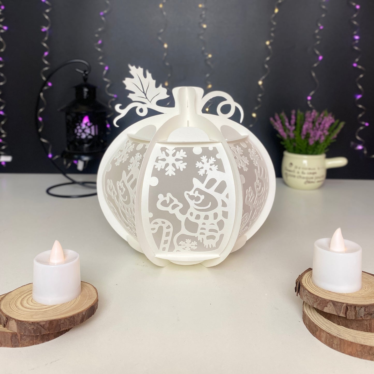 Pumpkin Christmas Snowman - 3D Pumpkin Lantern File  - Cricut File  - VEKTOR KRAFT