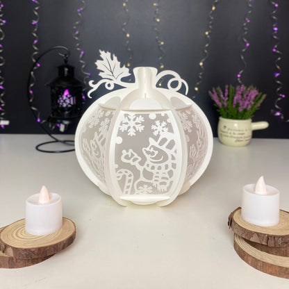 Pumpkin Christmas Snowman - 3D Pumpkin Lantern File  - Cricut File  - VEKTOR KRAFT