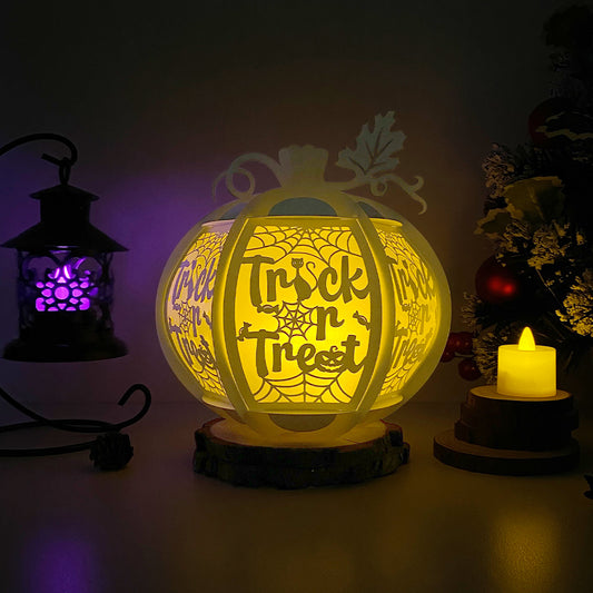 Pumpkin Trick Or Treat - 3D Pumpkin Lantern File  - Cricut File  - VEKTOR KRAFT