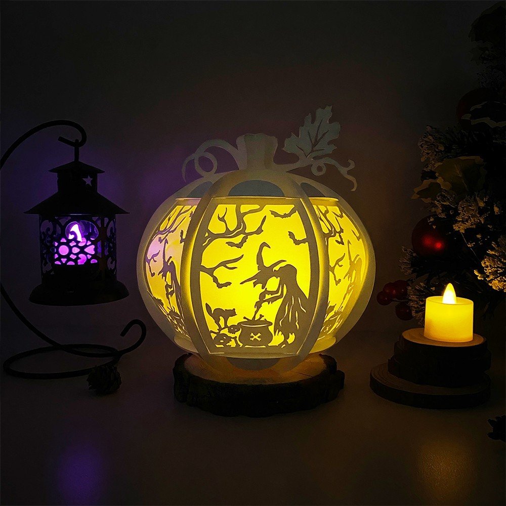 Pumpkin Witch - 3D Pumpkin Lantern File  - Cricut File  - VEKTOR KRAFT