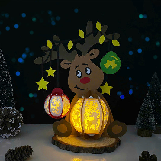 Reindeer 2 - 3D Christmas Lantern File - Cricut File  - VEKTOR KRAFT