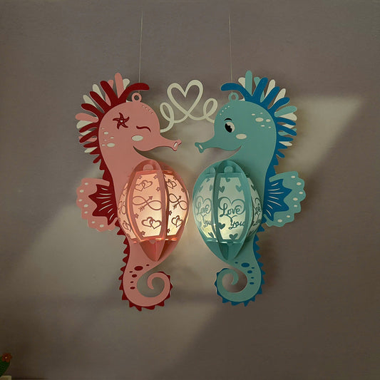 Seahorse Couple - 3D Animal Lantern File  - Cricut File  - VEKTOR KRAFT