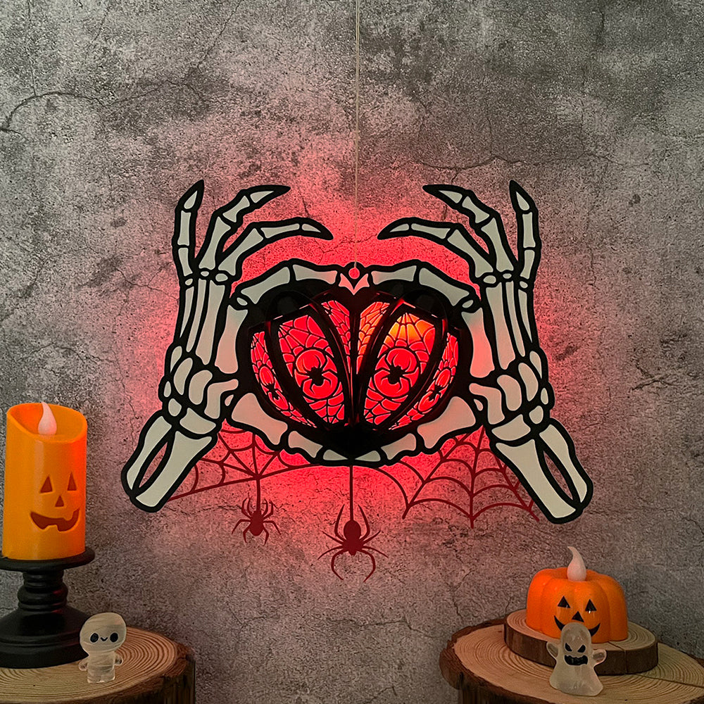 Skeleton Heart - 3D Halloween Paper Lantern File - Cricut File  - VEKTOR KRAFT