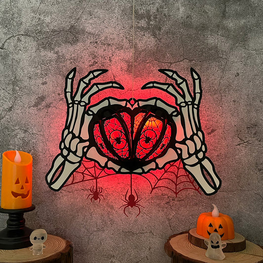 Skeleton Heart - 3D Halloween Paper Lantern File - Cricut File  - VEKTOR KRAFT
