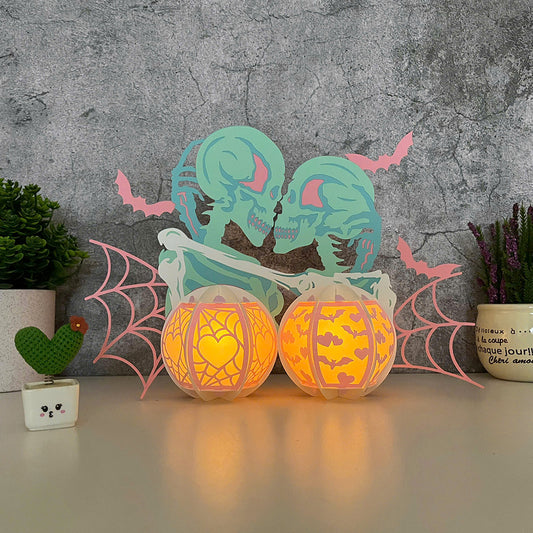 Skeletons Couple - 3D Valentine Lantern File  - Cricut File  - VEKTOR KRAFT