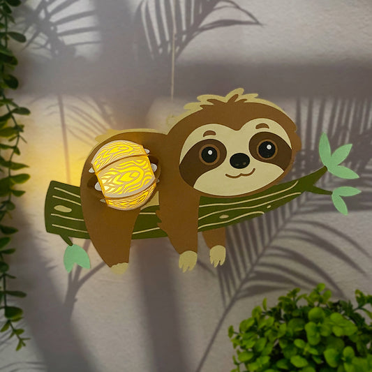 Sloth - 3D Animal Lantern File  - Cricut File  - VEKTOR KRAFT