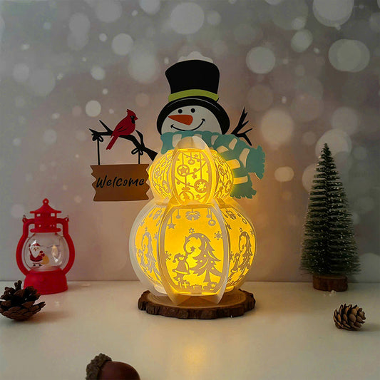 Snowman 2 Xmas 2 - 3D Christmas Lantern File - Cricut File  - VEKTOR KRAFT