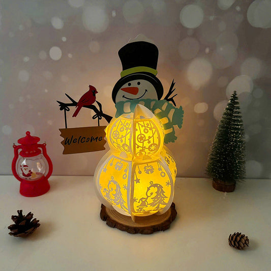 Snowman 2 Xmas 2 - 3D Christmas Lantern File - Cricut File  - VEKTOR KRAFT