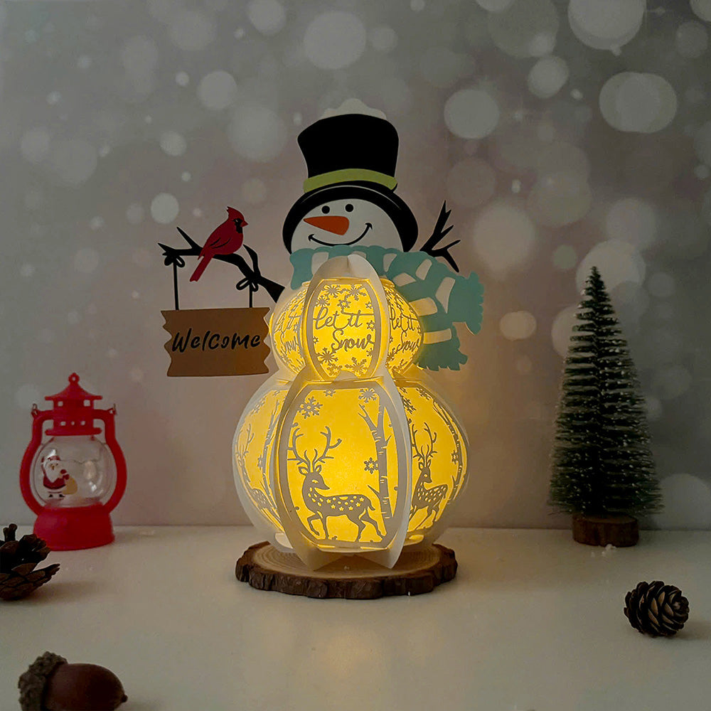 Snowman 2 Xmas - 3D Christmas Lantern File - Cricut File  - VEKTOR KRAFT