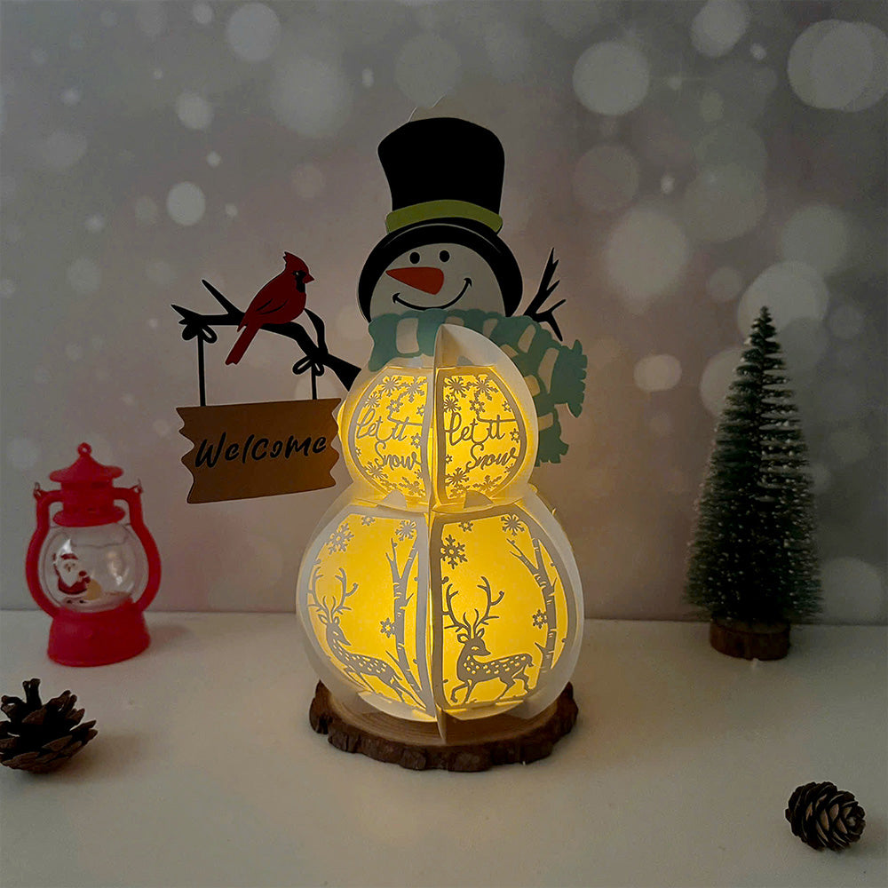 Snowman 2 Xmas - 3D Christmas Lantern File - Cricut File  - VEKTOR KRAFT