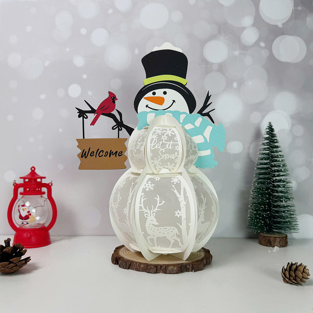 Snowman 2 Xmas - 3D Christmas Lantern File - Cricut File  - VEKTOR KRAFT