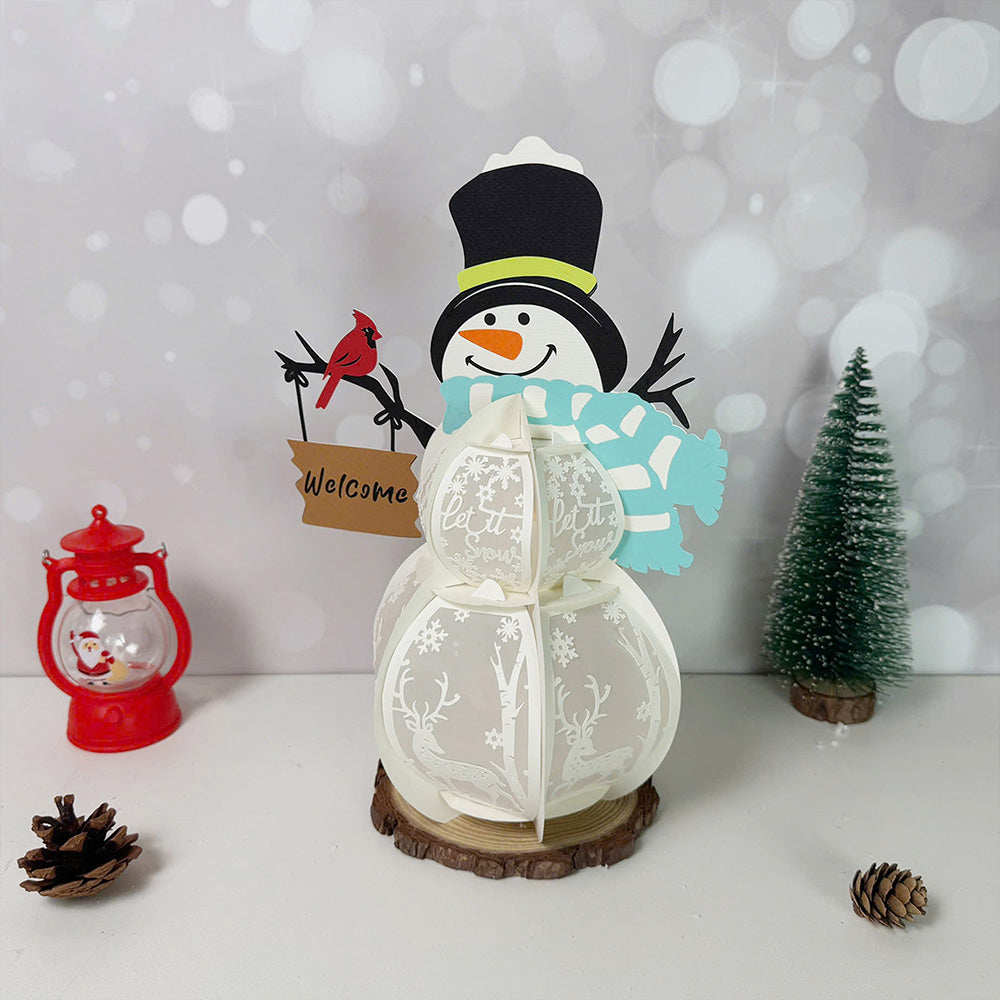 Snowman 2 Xmas - 3D Christmas Lantern File - Cricut File  - VEKTOR KRAFT