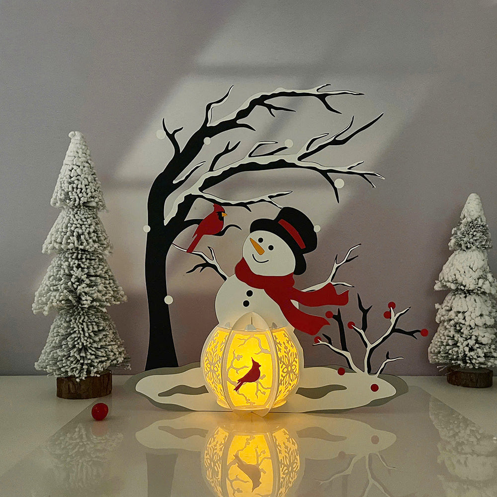 Snowman 4 - 3D Christmas Lantern File - Cricut File  - VEKTOR KRAFT
