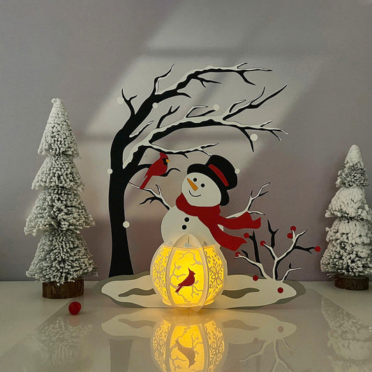 Snowman 4 - 3D Christmas Lantern File - Cricut File  - VEKTOR KRAFT