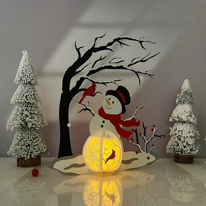 Snowman 4 - 3D Christmas Lantern File - Cricut File  - VEKTOR KRAFT