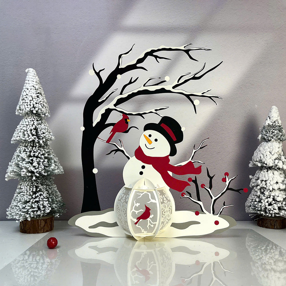 Snowman 4 - 3D Christmas Lantern File - Cricut File  - VEKTOR KRAFT