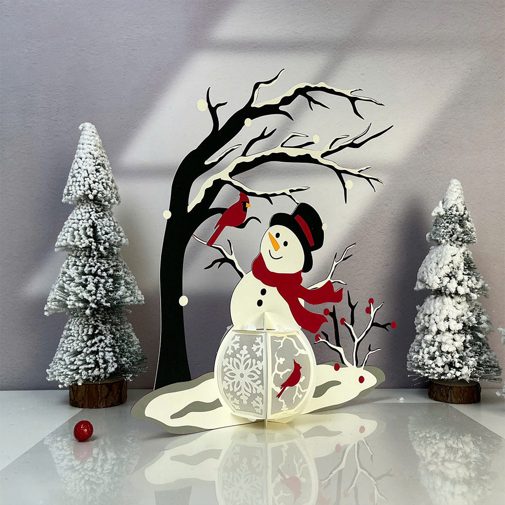 Snowman 4 - 3D Christmas Lantern File - Cricut File  - VEKTOR KRAFT