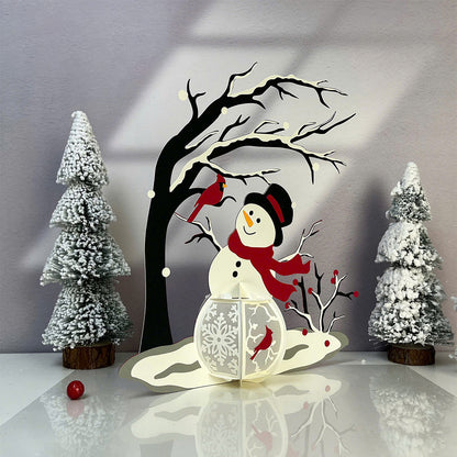 Snowman 4 - 3D Christmas Lantern File - Cricut File  - VEKTOR KRAFT